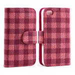 Wholesale iPhone 4S / 4 Chocolate Flip Leather Wallet Case with Stand (Hot Pink)